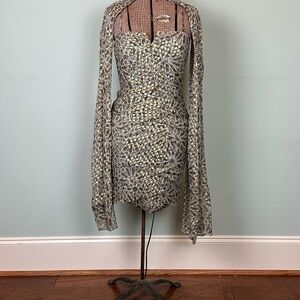 Elegant Gray Patterned Dress